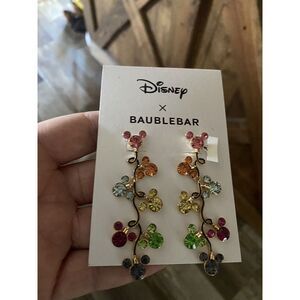 Disney BaubleBar Mickey Mouse Ears Lights Multicolor Dangle Earrings Christmas